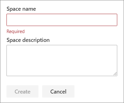 Space name field