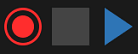 Start, Stop, and Play buttons in the Recording window
