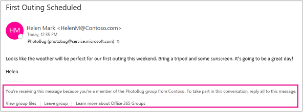 All emails the guest receives from group members will have a footer with instructions and links