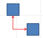 A connector between two shapes