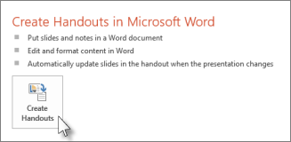 Create handouts in Word