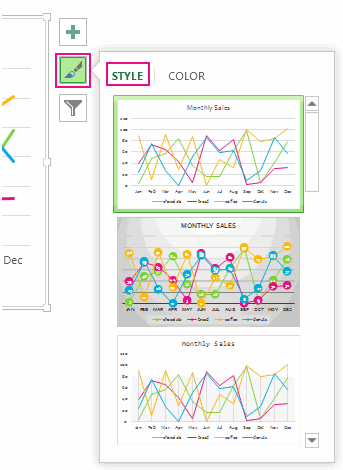 Customize the Look of Your Chart Style pane