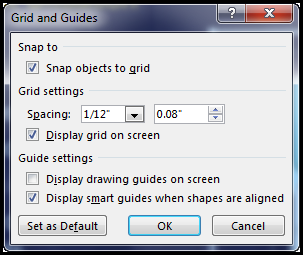 PowerPoint Grid and Guides dialog box