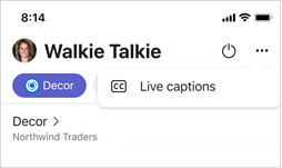 Screenshot of the Live captions setting to turn on live captions.