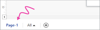Arrow pointing to Page-1 tab