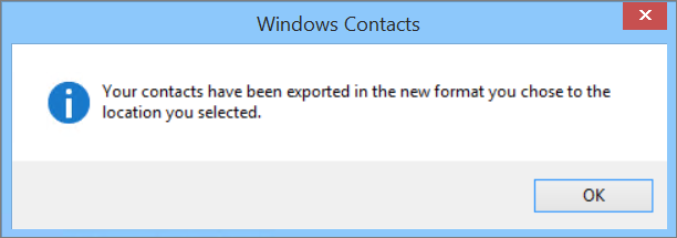 You'll see a final message that your contacts have been exported to a csv file.