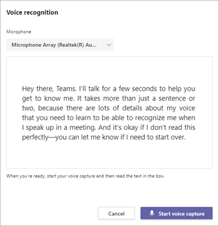 Voice Profile Setup