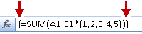 Array formula with array constant