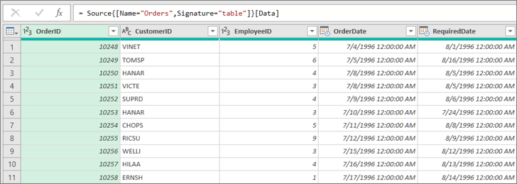 The Power Query Query Editor