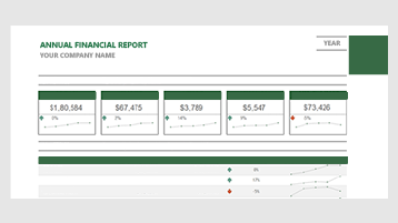 A financial report template in Excel