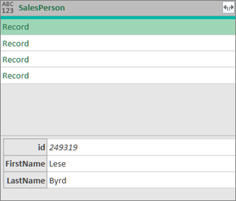 Viewing the underlying structured Record