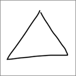 Shows an equilateral triangle drawn in inking.