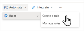 Create a rule to automate a list in SharePoint.