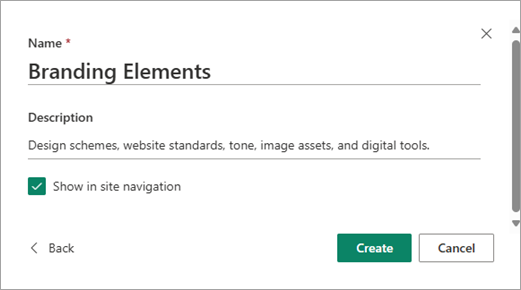 Once you've filled in the library name and description you want, select Create.