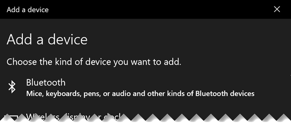 The Add a Device dialog box