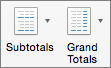 On the Design tab, select Subtotals or Grand Totals