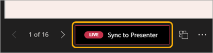 Select Sync to Presenter, next to the navigation arrows