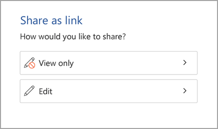 Share as view only or edit