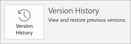 Button for Version History inside the Info page