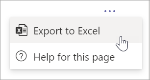 Select Export to Excel from More options dropdown in report