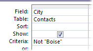 To exclude a word or phrase, use the "Not" criteria followed by the word or phrase you want to exclude.