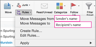 Rules: Move messages...