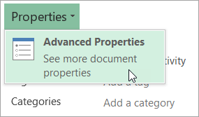 Opening Advanced Properties