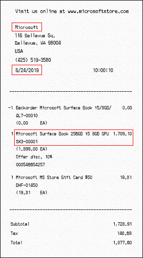 Your receipt (or proof of purchase) should state the store where the device was purchased, the date, and have the device listed (or itemized).