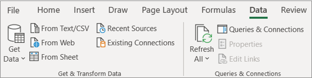 Excel 2016 Power Query Ribbon