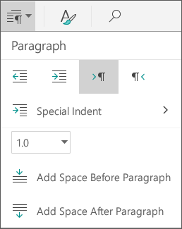 Paragraph spacing options