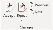 Accept or reject changes