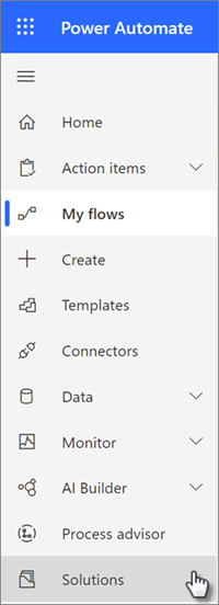 Solutions on the navigation in Power Automate