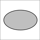 Shows an ellipse shape.