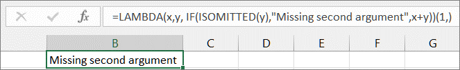 ISMISSING function example