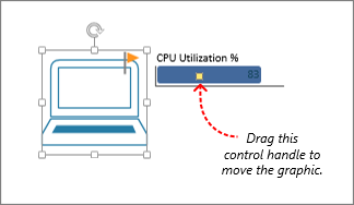 Control handle on a data graphic