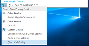 Check call quality for custom device