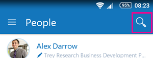 Search for people in Delve for Android