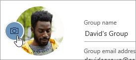 A screenshot of the Change group photo button