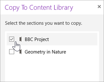 Choose sections you want to copy.