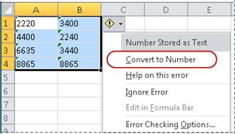 Convert to Number command