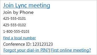 Screenshot of meeting invitation