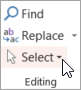 Select in the Editing group