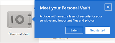 Meet your personal vault dialog