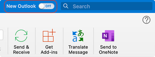 New Outlook for Mac toggle