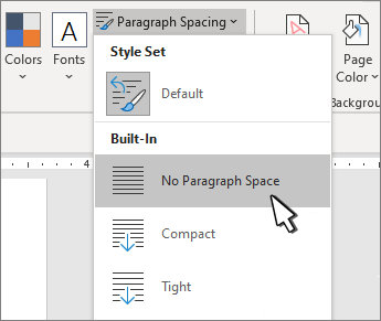 Set single space on document