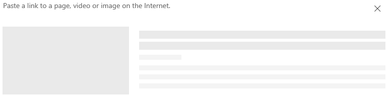 Screenshot of pasting a link in SharePoint.