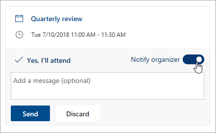A screenshot of the Notify organizer toggle