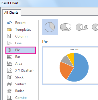 Insert Chart dialog box