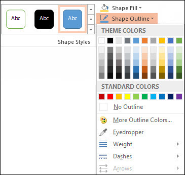 Shape Outline command