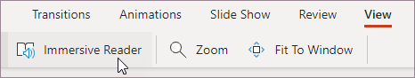 Select Immersive Reader in the View menu